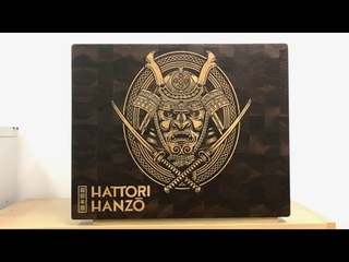 Hattori Hanzo board: Samurai warrior with katana sword