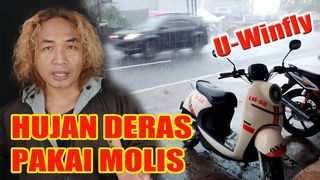 Hujan Pakai Sepeda Motor Listrik U-Winfly ini Yang Terjadi