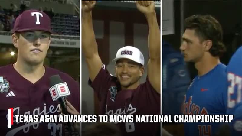 TEXAS AM AGGIES ELIMINATE FLORIDA GATORS TO ADVANCE TO NATTY SERIES , Mens College World