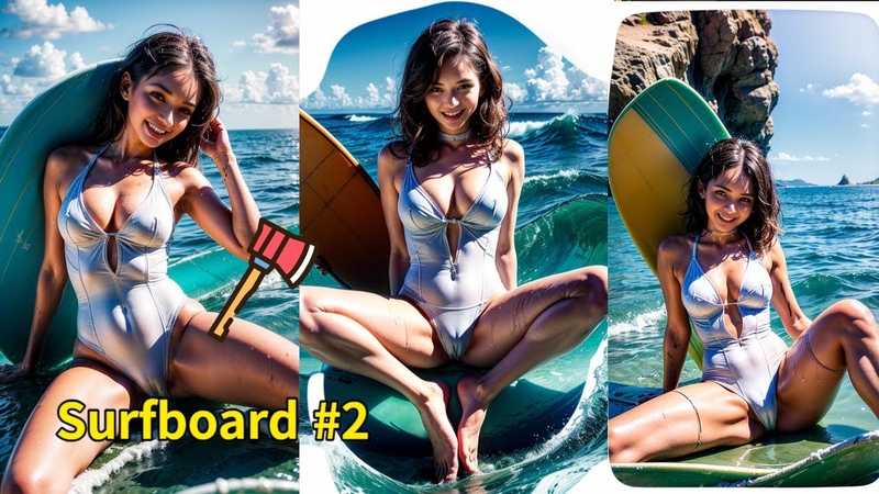 Ai Look Book 19 Surf Board, 도끼표 서핑보드 2 , ai lookbook 19 girl