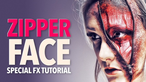 Zipper face zombie halloween makeup