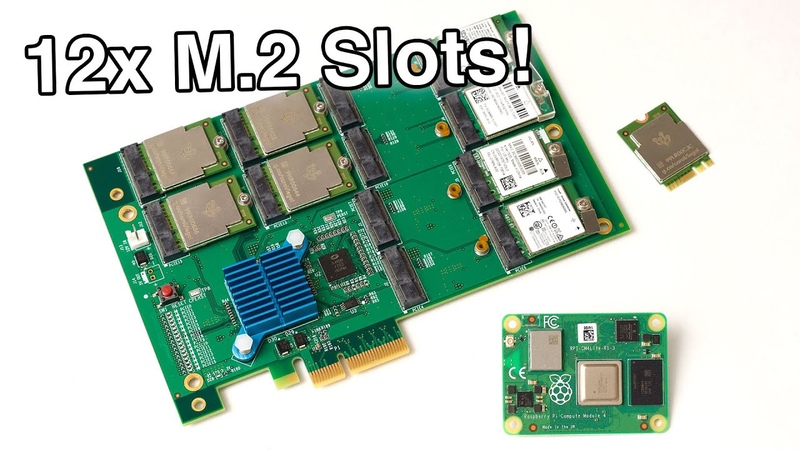 12 PCI Express M. 2 Slots on a Raspberry
