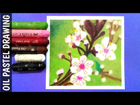 How to draw Cherry blossom with Oil Pastel, , GM