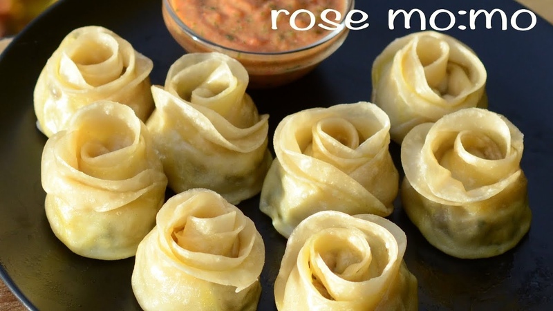 Rose momos recipe, chicken dumplings