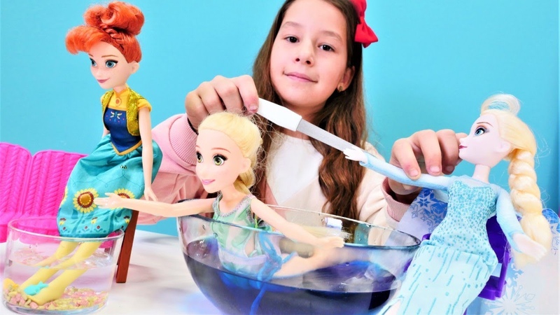 Prenses oyunu. Elsa, Rapunzel ve Cinderella SPA salonunda Kızlar için yeni