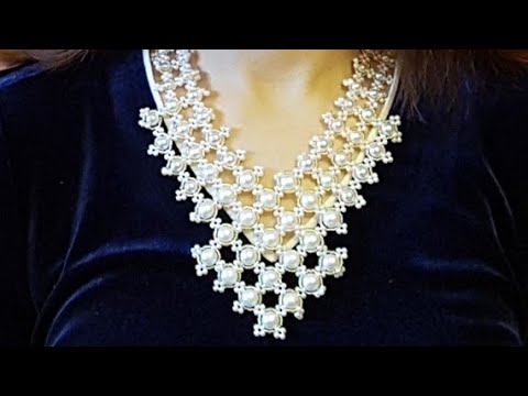 Beaded Pearl Necklace, PEARL Necklace, Beaded necklace, Collar de cuentas, ЖЕМЧУЖНОЕ