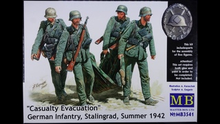 1/35 German figure painting, Masterbox “Casualty evacuation“