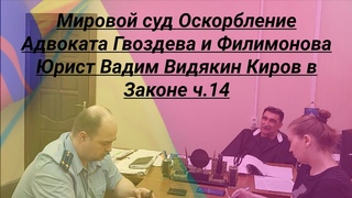 Мировой суд Оскорбление Адвоката Гвоздева и Филимонова Юрист Вадим Видякин Киров в Законе ч.14