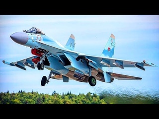 Rápida decolagem de caças Su-35S e Su-30SM em patrulhamento no Distrito Militar do Norte