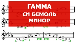 Гамма си бемоль минор - сольфеджио