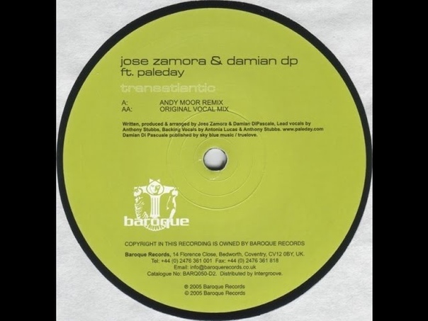 Jose Zamora Damian DP Ft. Paleday Transatlantic ( Original Vocal